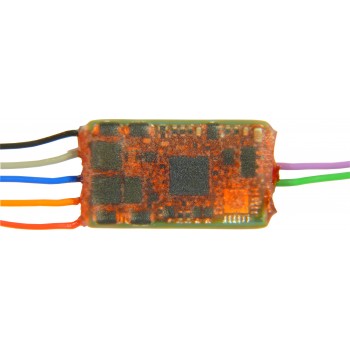 Zimo MX820D Einzelweichen-Decoder  -  23 x 12 x 3,5 mm  -   0,8 A (Spitze 2,5 A) 